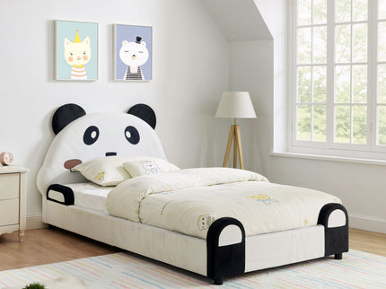 Twin Size Cute Panda Shaped Kids Bed - White / Black