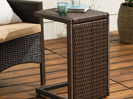 Bucharest - End Table C Shaped Side Table Rattan - Brown