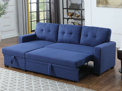 Upholstered Pull Out Sectional Sofa With Chaise
