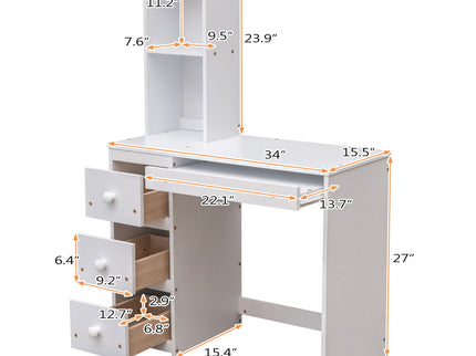 Loft Bed With Stand Alone Bed, Storage Staircase, Desk, Shelves, And Drawers