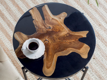 Side Table - Black / Brown