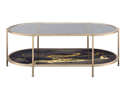 Fiorella - Marble Print Glass Table