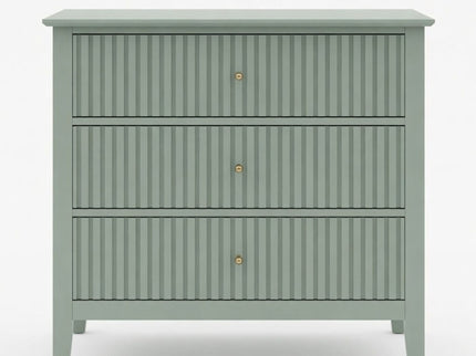 Fluted 3 Drawer Nightstand With Soft Close Slides