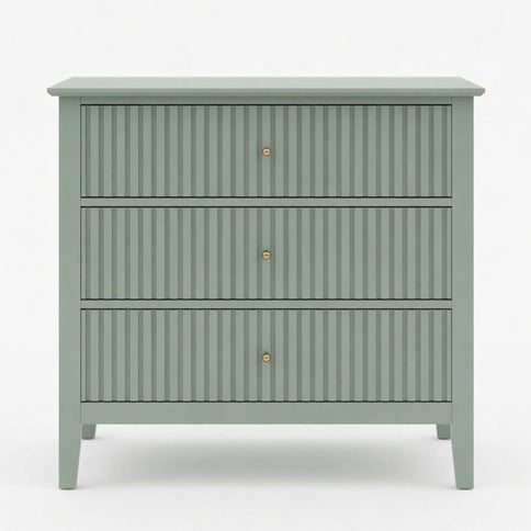 Fluted 3 Drawer Nightstand With Soft Close Slides