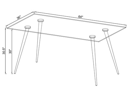 Vendas - Rectangular Glass Top Dining Table - Chrome