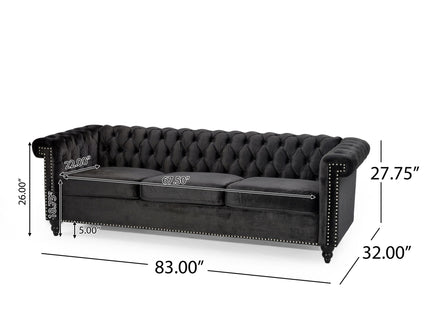 Chesterfield Style 3 Seater Sofa With Deep Button Tufting