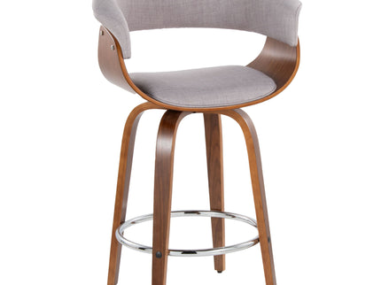 Vintage Mod - Mid Century Modern Fixed Height Counter Stool With Swivel With Round Footrest (Set of 2)