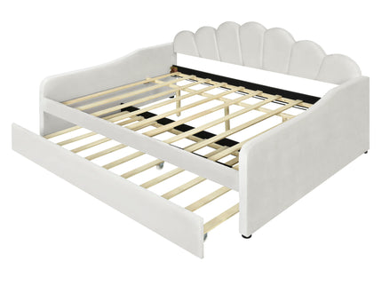 Upholstery Daybed Frame With Shell Shaped Backrest