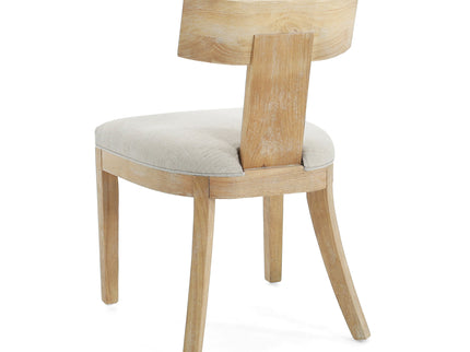 Contemporary Fabric Upholstered Side Dining Chairs Set With Curved Back