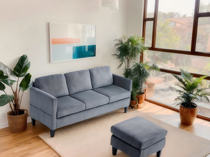 L-Shaped Sectional Sofa With Padded Cashmere, Space Saving Design For Living Rooms & Apartments - Gray
