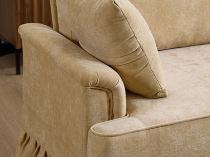 Cloud Sofa With Removable Ruffled Skirt With Ottoman And Flared Arms