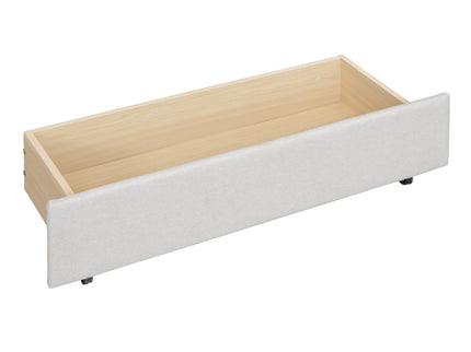 Upholstered Platform Bed With Brick Pattern Headboard And Twin Long Size Trundle