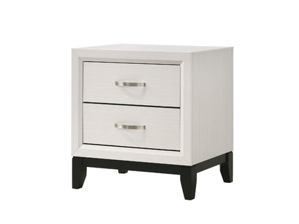 2 Drawer Nightstand With Handles Furniture For Bedroom - White