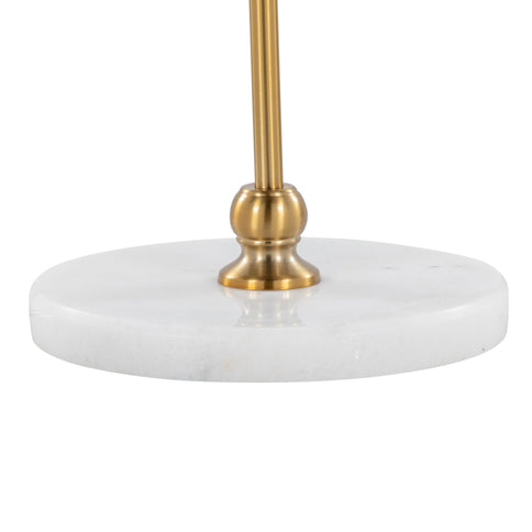 Leslie - Glam / Art Deco Floor Lamp - Gold / White