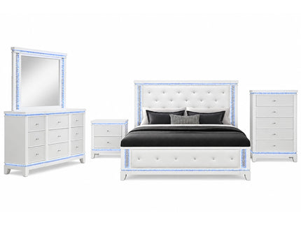Adalid - 5 Pieces Bedroom Set With LED Lights And Glittered Detailing