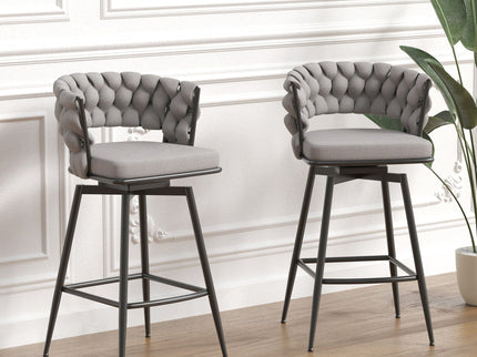 Bar Stool 360 Swivel With Back Footrest