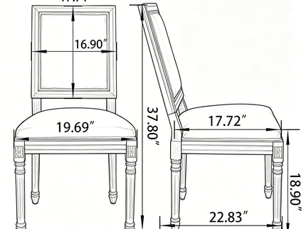 Dining Chairs With Upholstered Square Back (Set of 2)