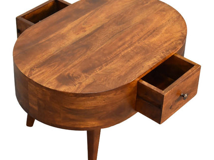 Mini Rounded Coffee Table - Chestnut