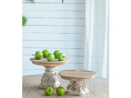 Cake Stand, Cake Plate With Magnesium Base - Cream / Brown
