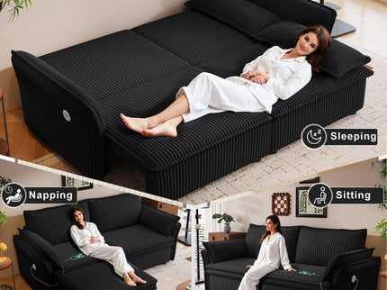 2 In 1 Convertible Sofa Bed, Multi Functional Living Room Furniture