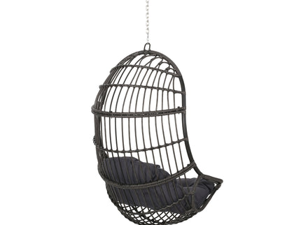 Rustic Hanging Basket Chair With Cushion
