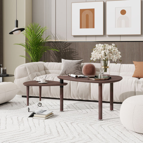 360 Degree Rotatable Coffee Table With Solid Legs