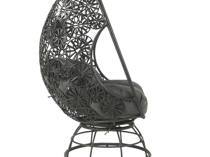 Hikre - Patio Lounge Chair & Side Table - Black / Charcoal