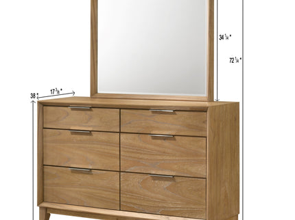 6 Drawer Storage Dresser, Bedroom Furniture - Natural Wood