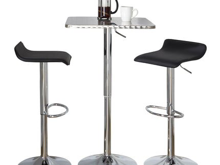 Ale - 3 Piece Bar Set Bistro Square Contemporary Adjustable Oval Footrest