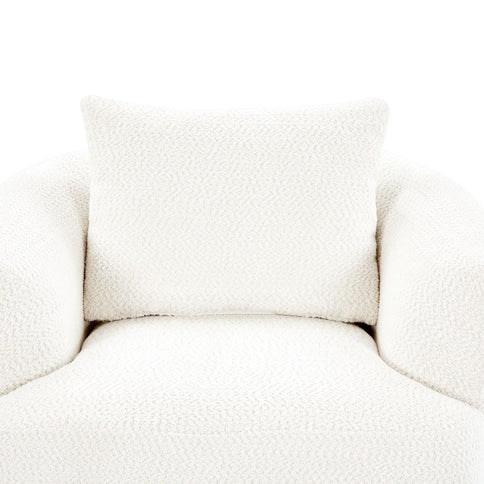 360° Swivel Barrel Sofa Chair With Throw Pillow, Upholstered Accent Chair