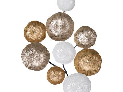 Contemporary Metal Wall Decor Accent - Golden / White