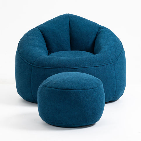 Bedding Bean Bag Sofa Chair High Pressure Foam With Footrest