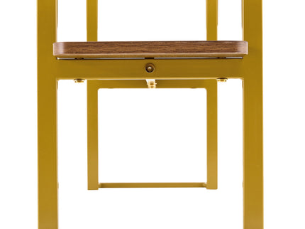 Console Table With Shelf, 2 Tier Living Room - Gold / Walnut