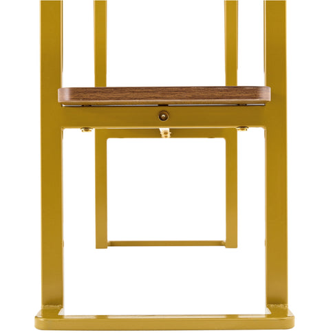 Console Table With Shelf, 2 Tier Living Room - Gold / Walnut