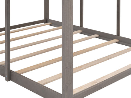 Bunk Bed With Roof, Window, Guardrail, Ladder