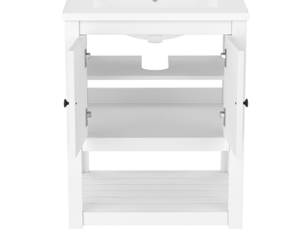 Modern Bathroom Vanity With Sink And Open Shelf