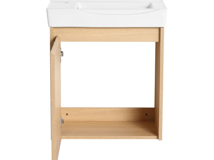 Modern Bathroom Vanity With Ceramic Basin, Wall Mounted Floating Sink Combo, Storage Cabinet