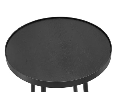 Ranlo - Round Accent Table With Geometric Legs - Black