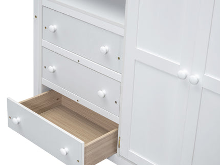 Loft Bed With Built In Wardrobe, Shelves And Drawers