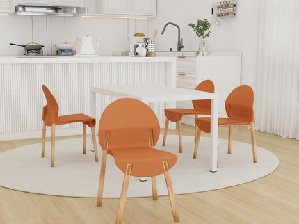 4 Piece Set Of Single Chairs With Long Table