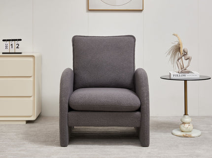 Modern Sherpa Upholstered Accent Chair, Comfortable Living Room Armchair, Lounge Chair For Bedroom, And Office