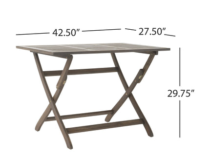 Blissique - Outdoor Foldable Wood Dining Table With Slat Design