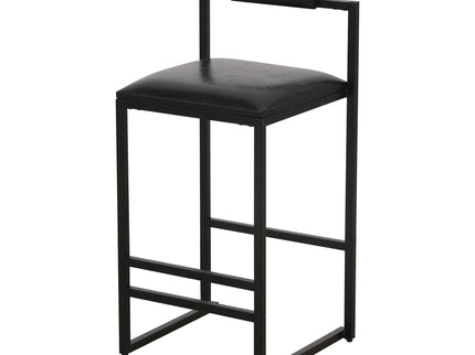 Elegant Bar Stool Set With Backrest And Footrest, Counter Height (Set of 2)