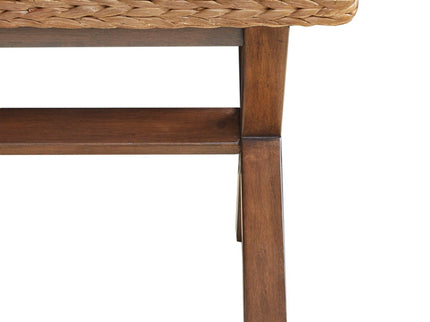 Bench With Water Hyacinth Seat - Brown