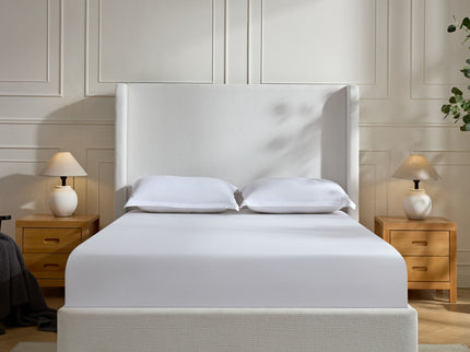 Harper - Tall Headboard Upholstered Bed / High Headboard / Elegant Simplicity / No Box Spring Needed