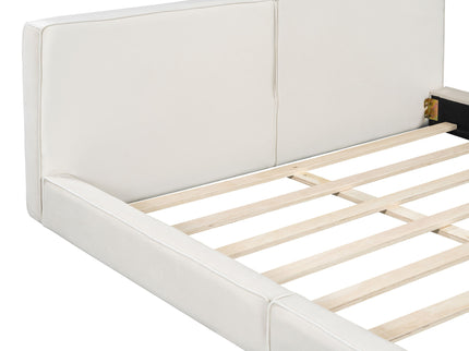 Upholstered Platform Bed, Grounded Bed With Solid Frame
