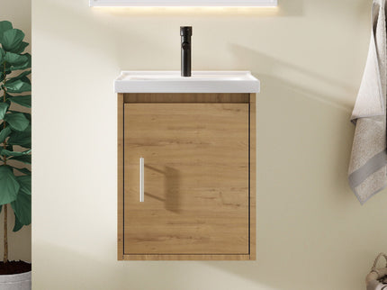 Floating Bathroom Vanity Combo, Wall Mounted Cabinet With Sink & Soft Close Doors For Small Bathrooms