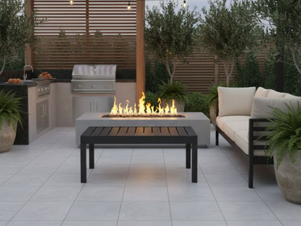 All Weather Slatted Outdoor Coffee Table For Garden - Black
