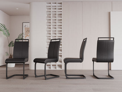 Modern Dining Chairs With High Back Upholstered Design Metal Legs