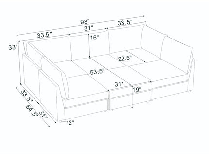 Modern Reversible Modular Sectional